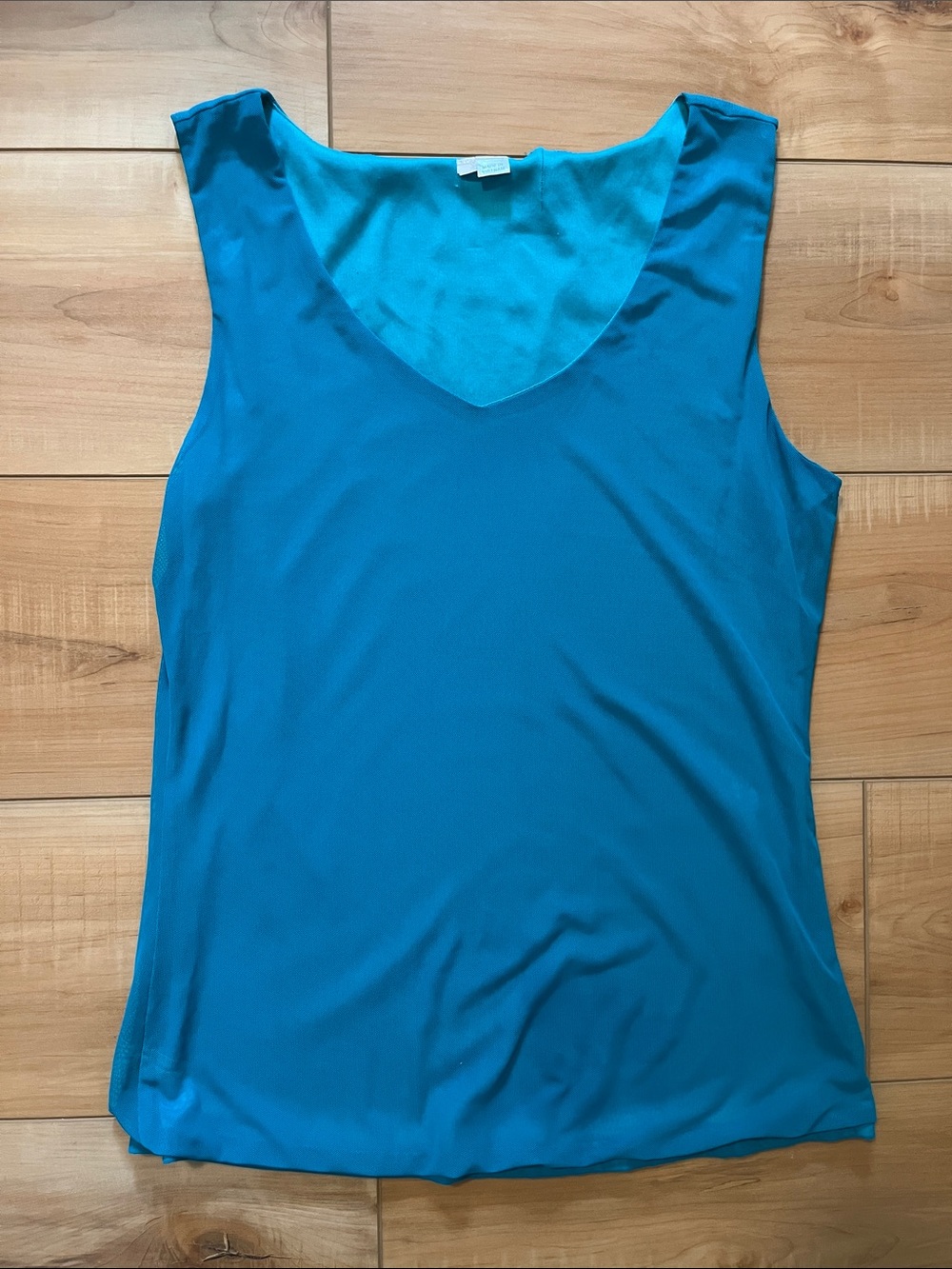 Source Unknown Teal V-Neck Sleeveless Tank Top